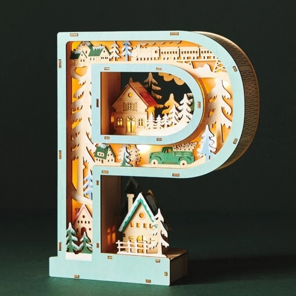 Anthropologie Monogram Wonderland Light-Up Scene Letter P (Flawed?)